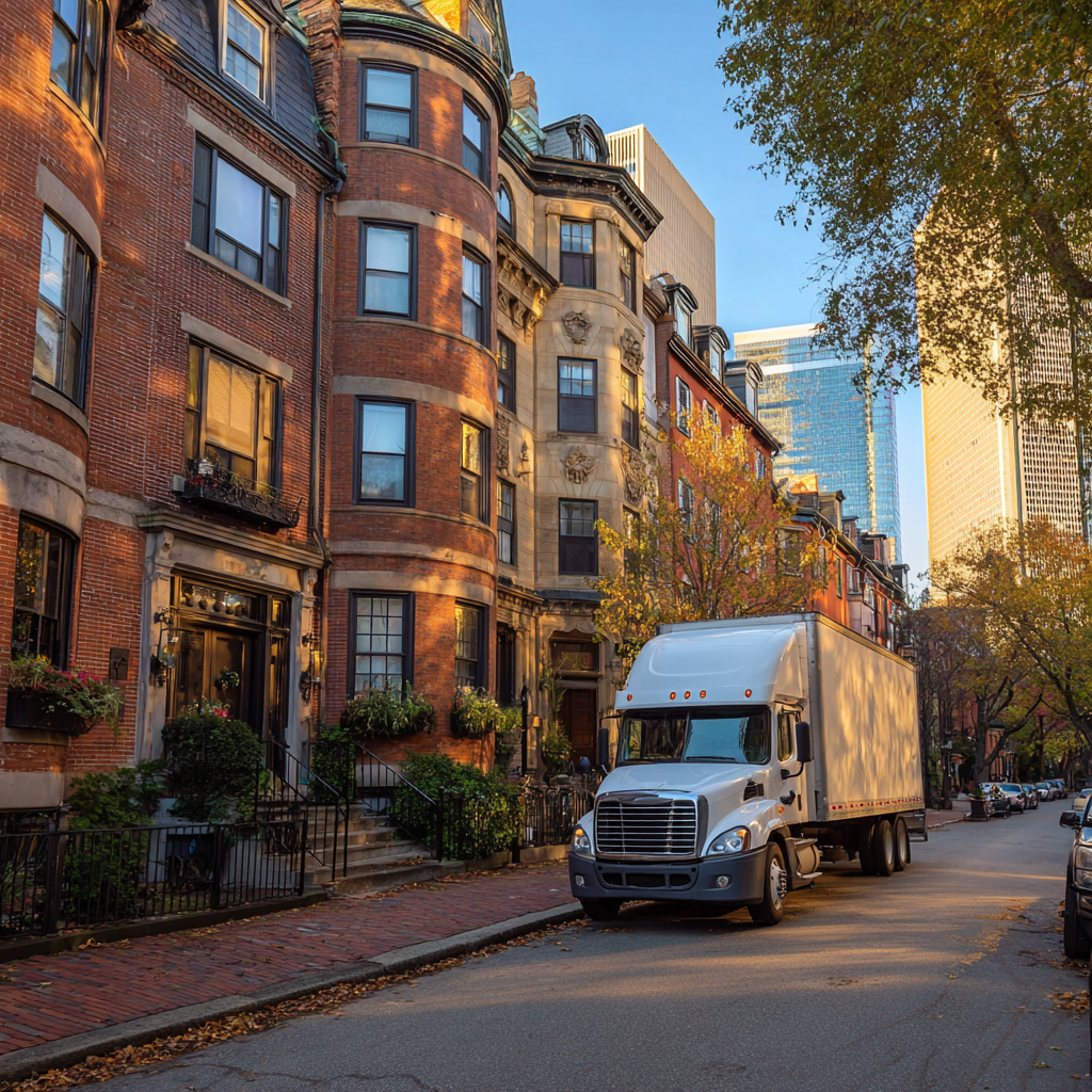 Boston skyline near the water